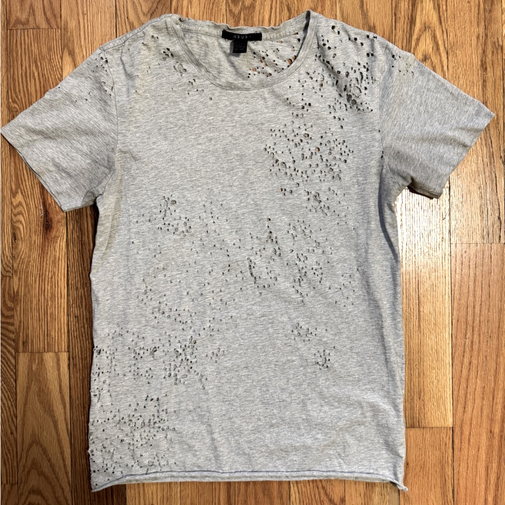 KSUBI Distressed Raw Hem T-Shirt
